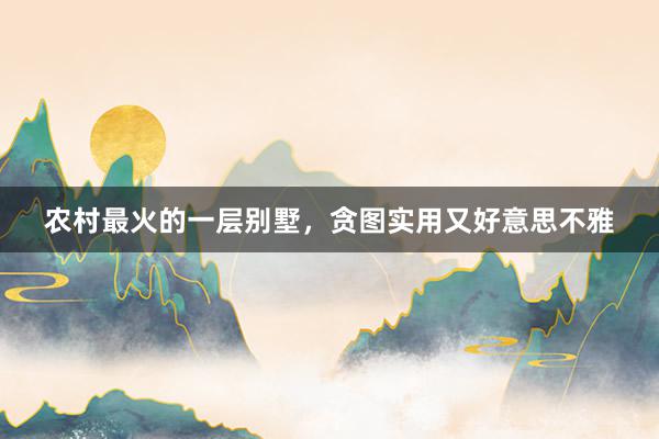 农村最火的一层别墅,贪图实用又好意思不雅